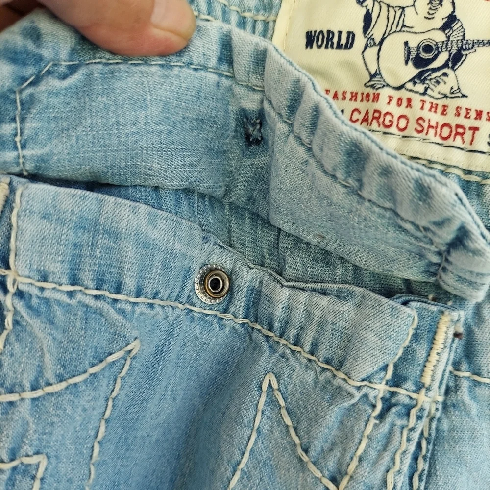 True Religion Big T Cargo Cut Off Shorts